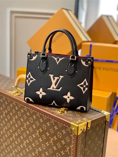 louis vuitton onthego pm black|Louis Vuitton canvas totes.